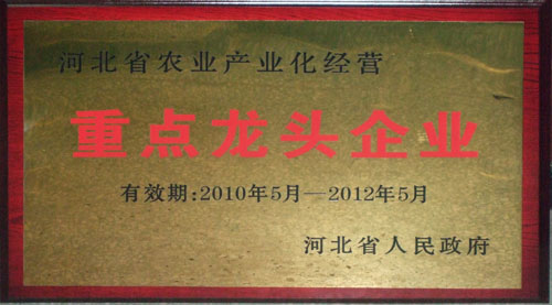 河北省農(nóng)業(yè)產(chǎn)業(yè)化經(jīng)營(yíng)重點(diǎn)龍頭企業(yè)